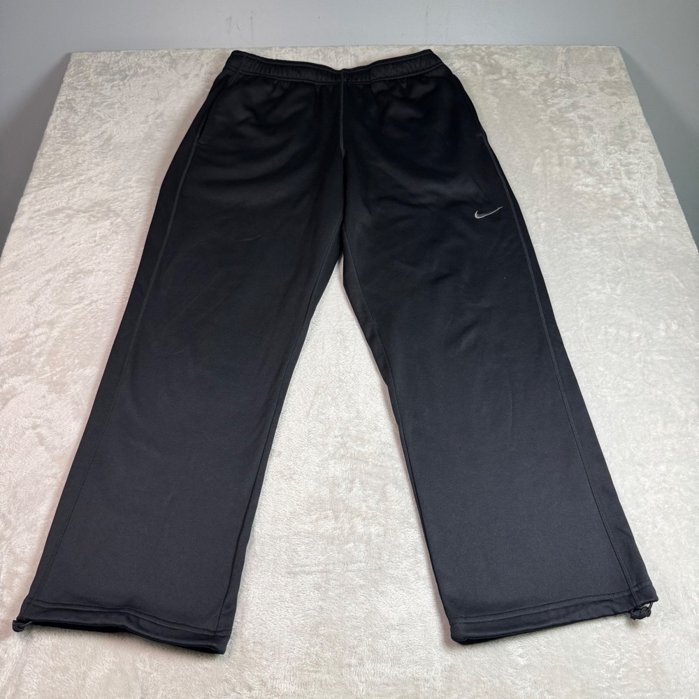 Nike Therma-FIT Fleece Lined Training Pants‎ Black Mens XL Straight Leg